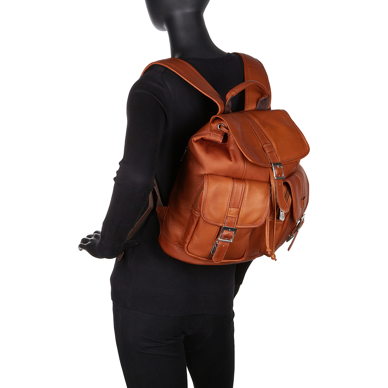 Medium Drawstring Backpack with Two Front Pockets