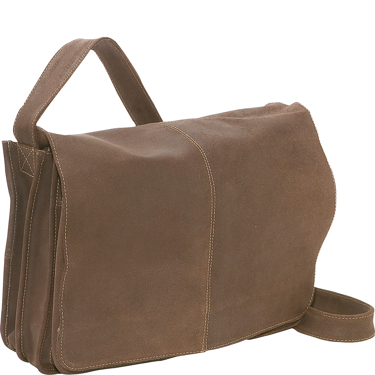 Distressed Leather Quick Access Messenger