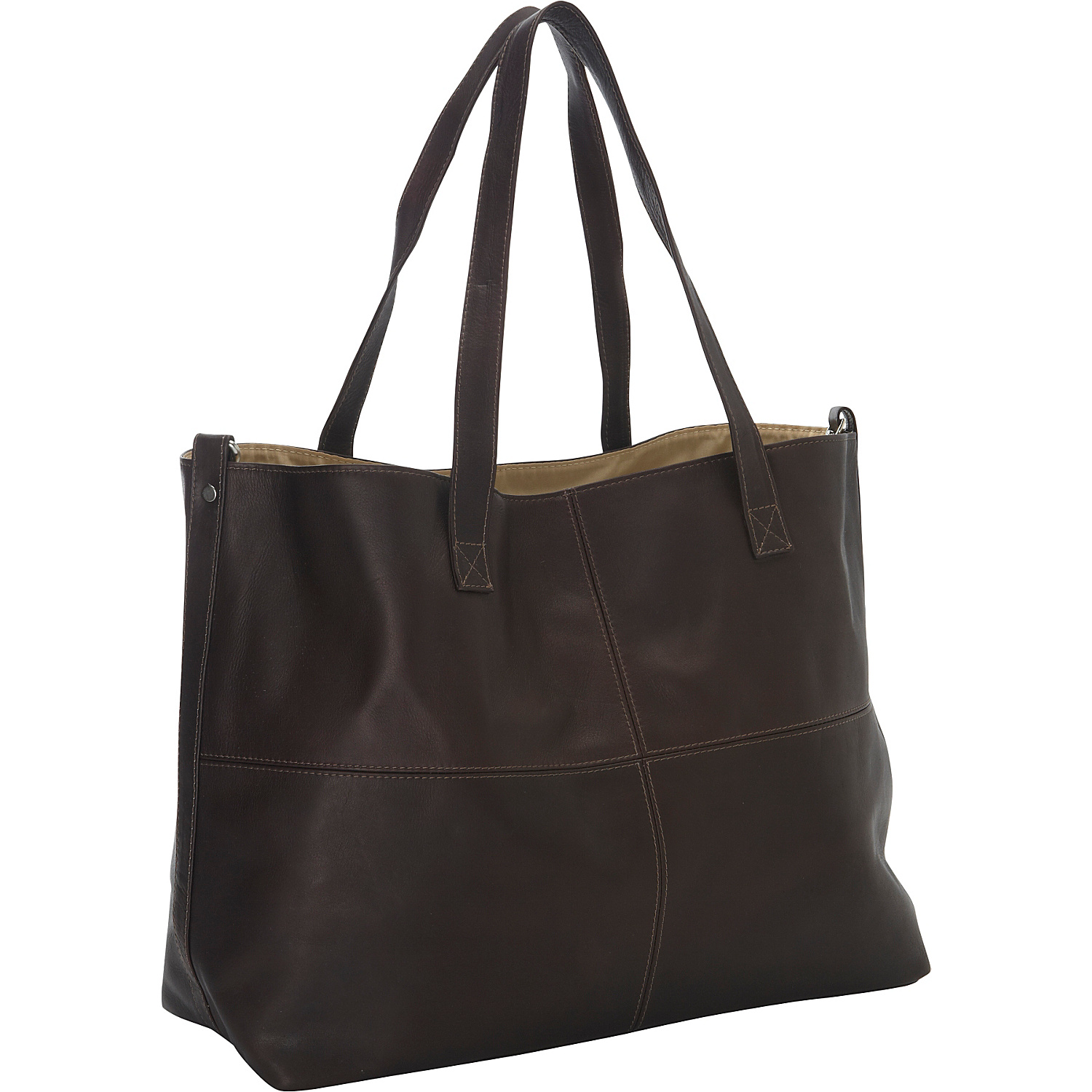 Large Leather Multi-Purpose Open Tote