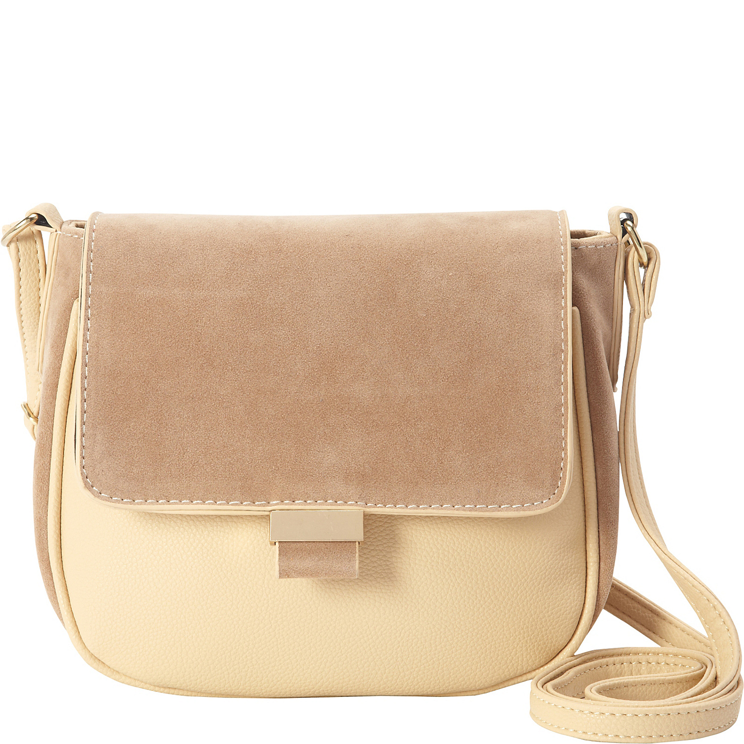 Suede Flap Saddle Bag