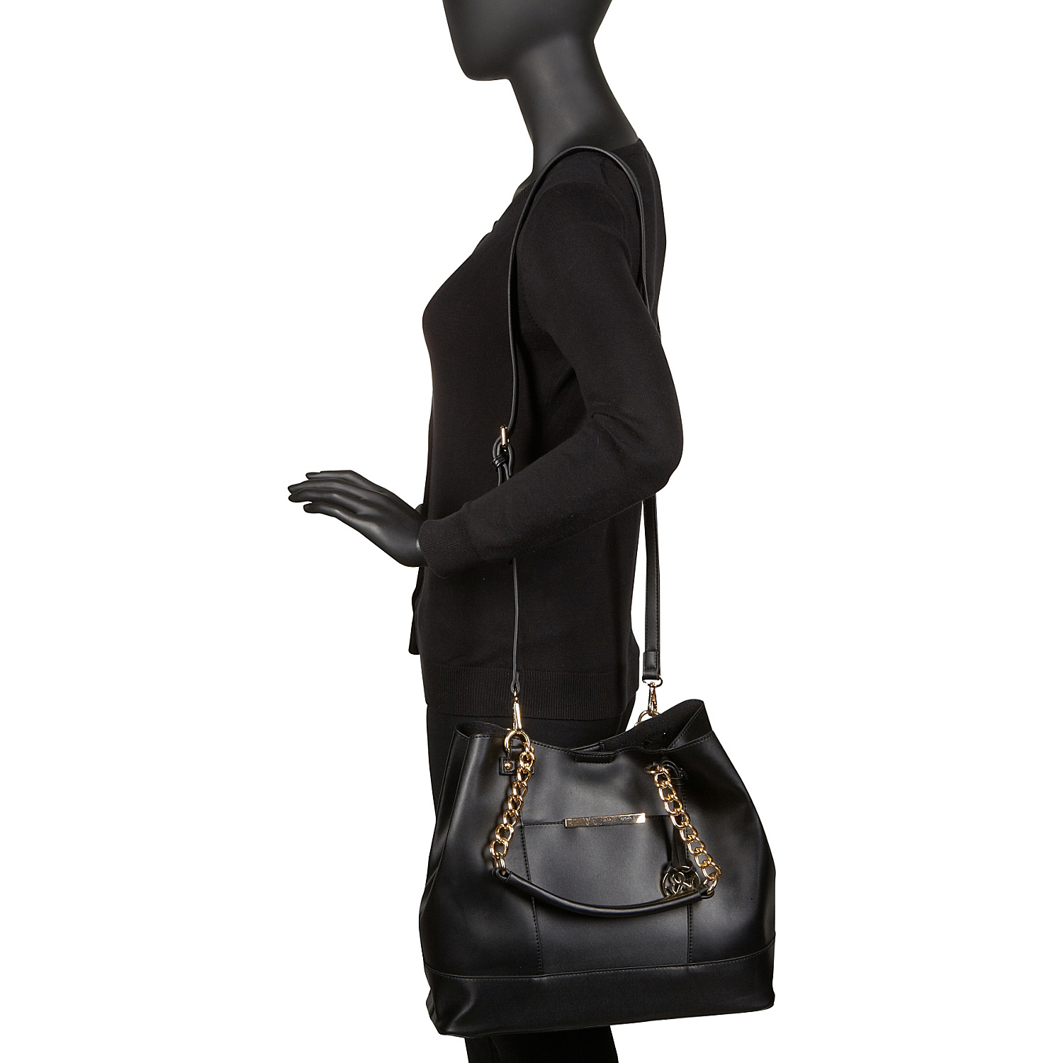 Solid Tote Bag W/ Detachable Zippered Bag