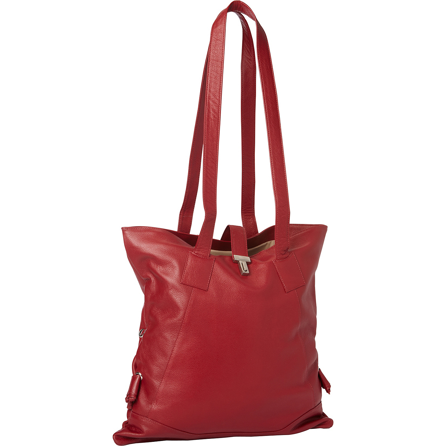 Leather Tote W/Side Straps