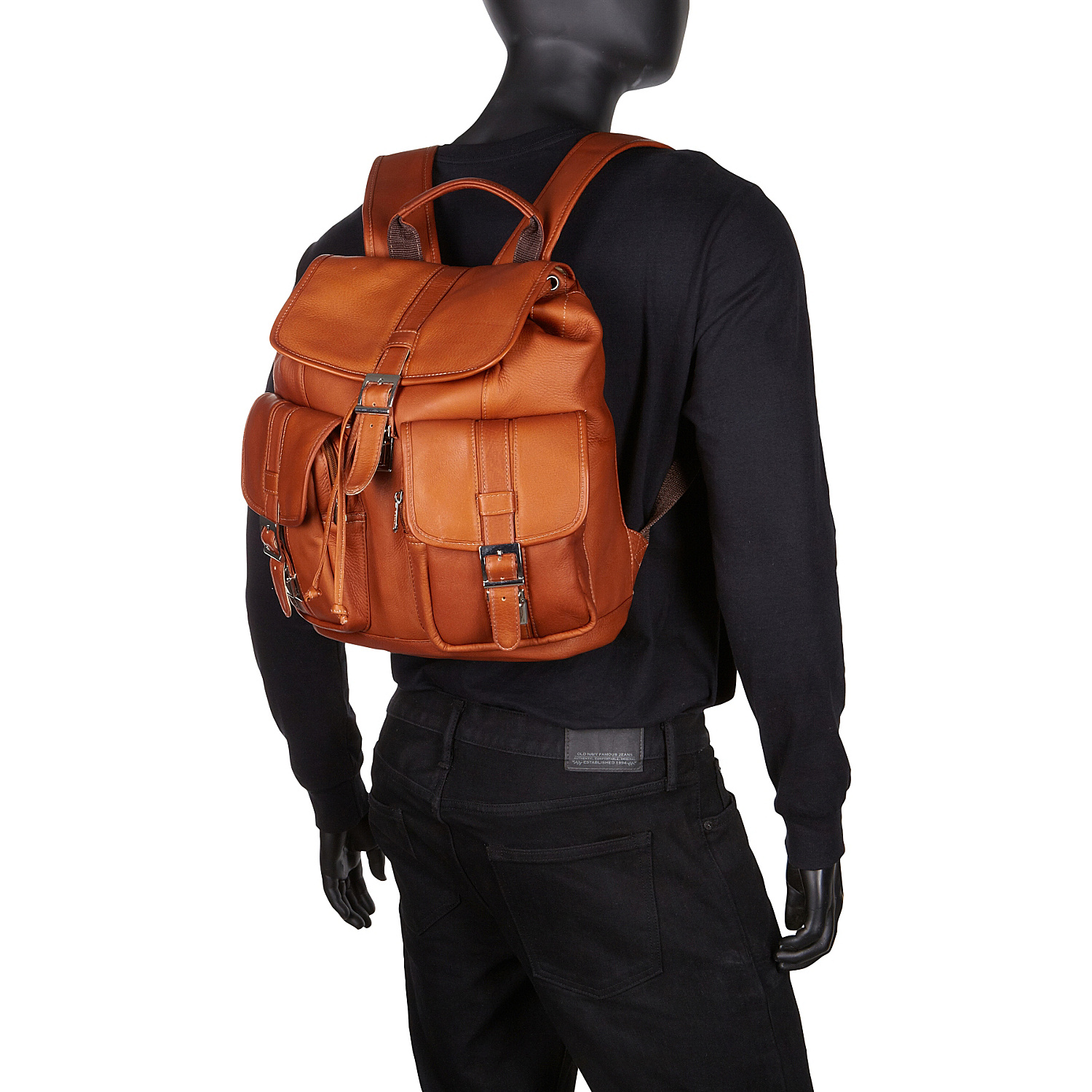 Medium Drawstring Backpack with Two Front Pockets