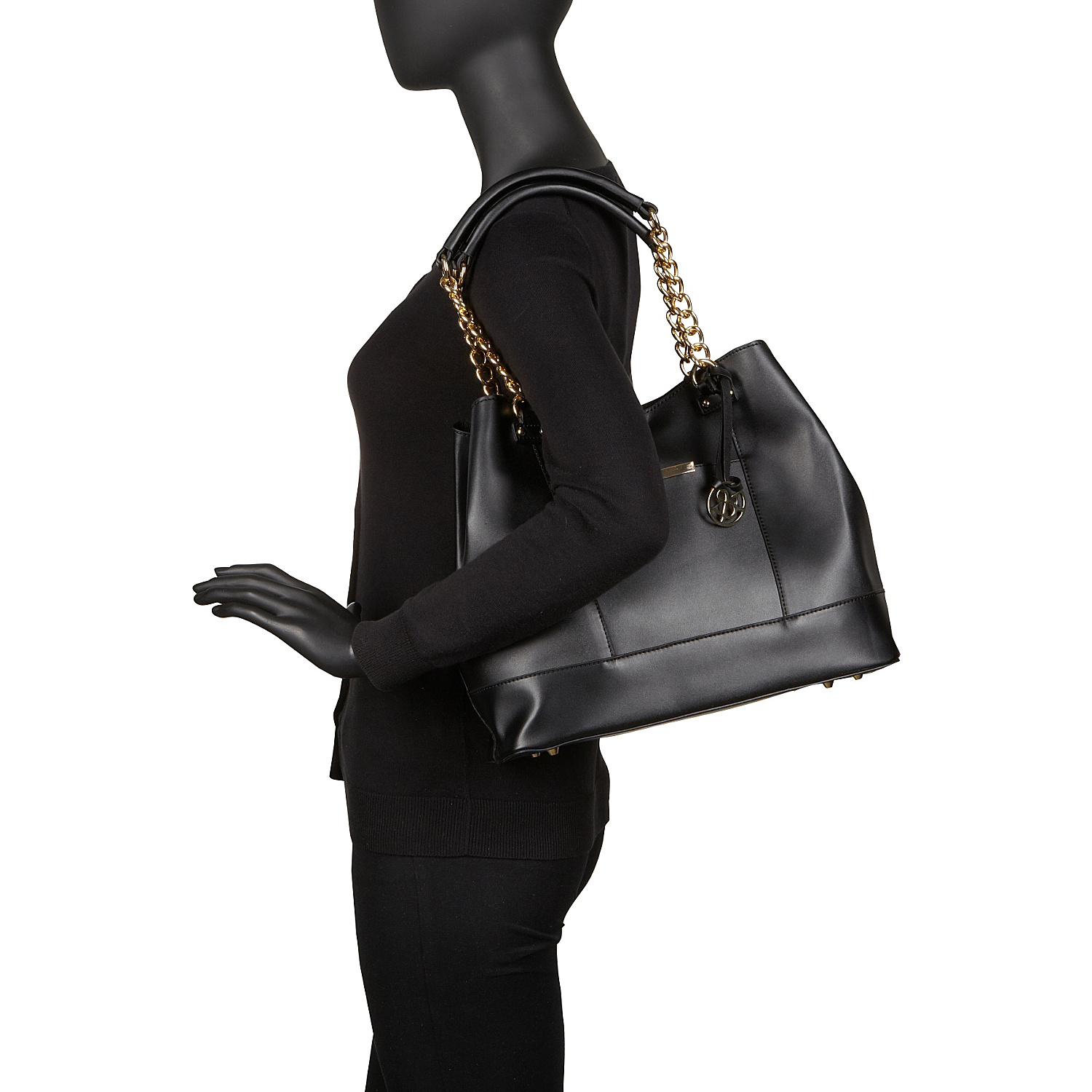 Solid Tote Bag W/ Detachable Zippered Bag