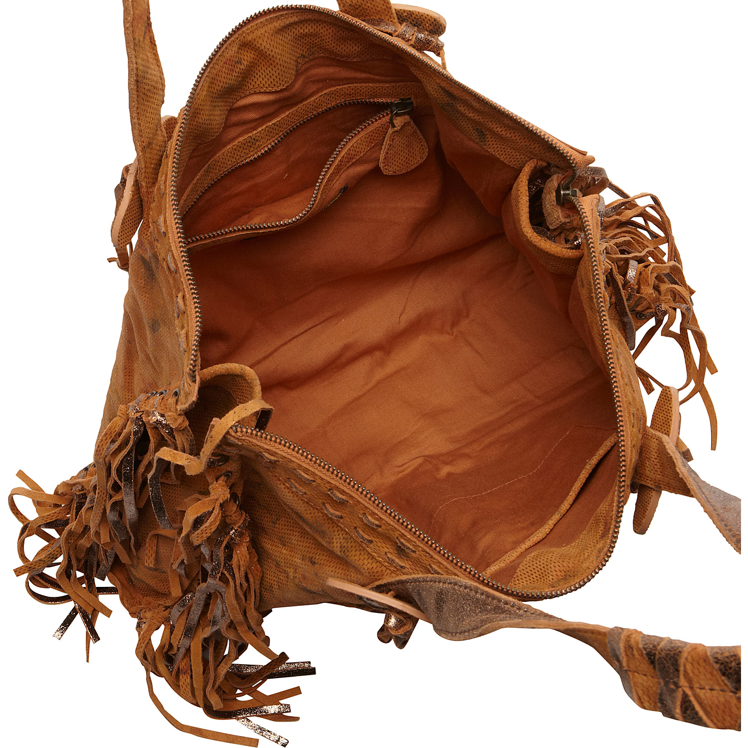 Knotted Fringe Leather Tote