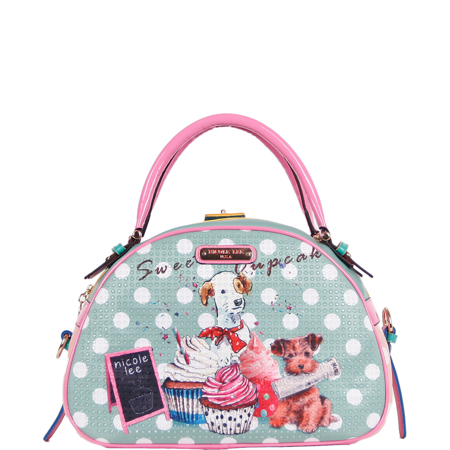 Cupcake Dog Print Bowler Bag