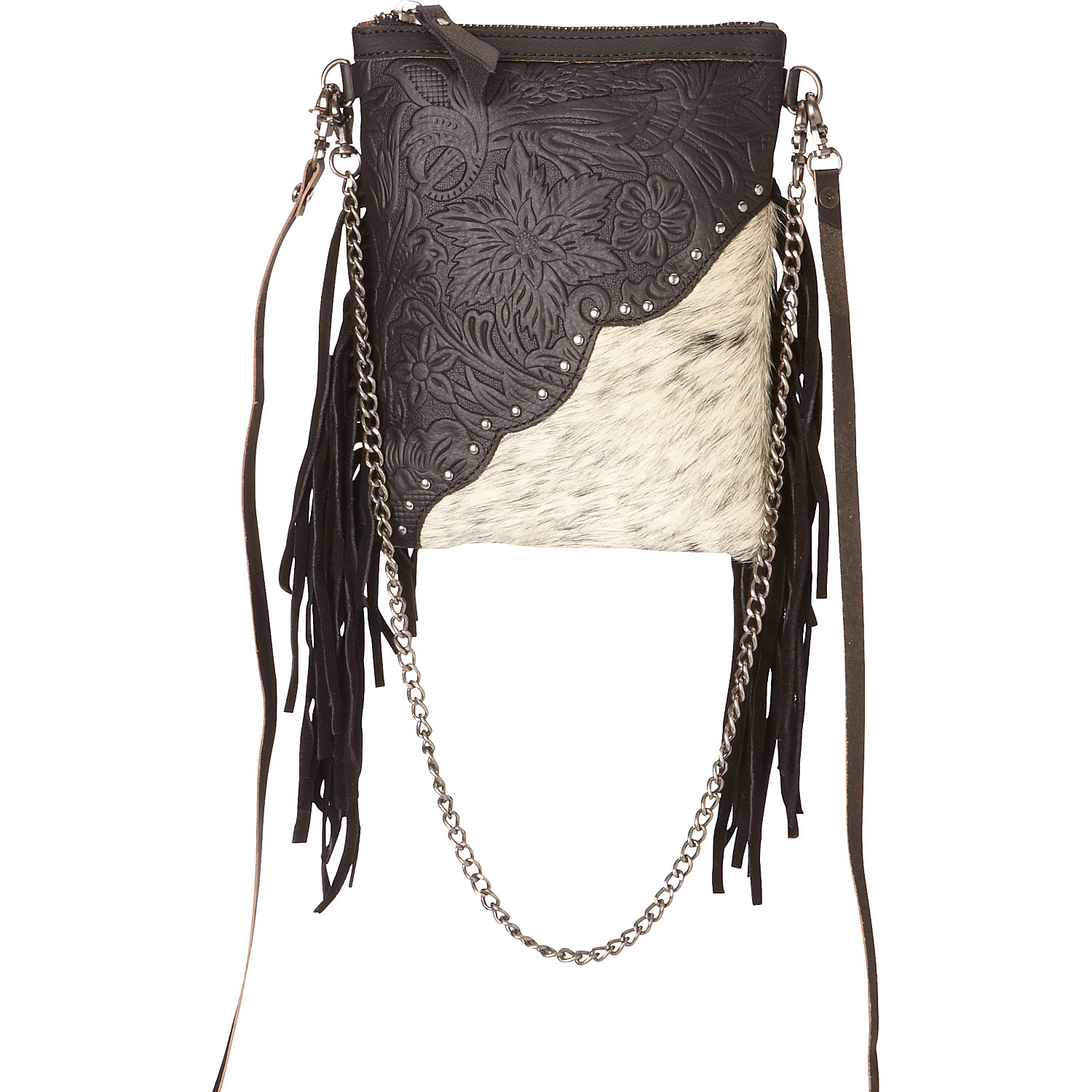 100% Leather Crossbody with Genuine Hair