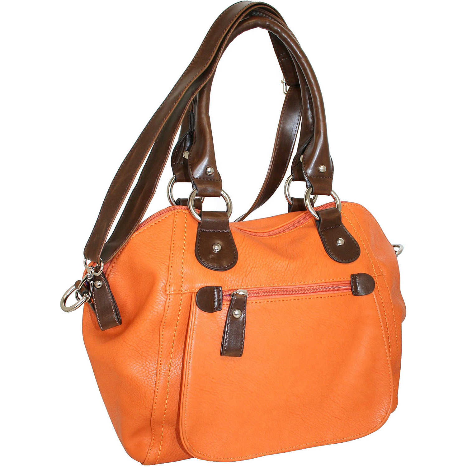 Top Zip Satchel with Cross Body Strap