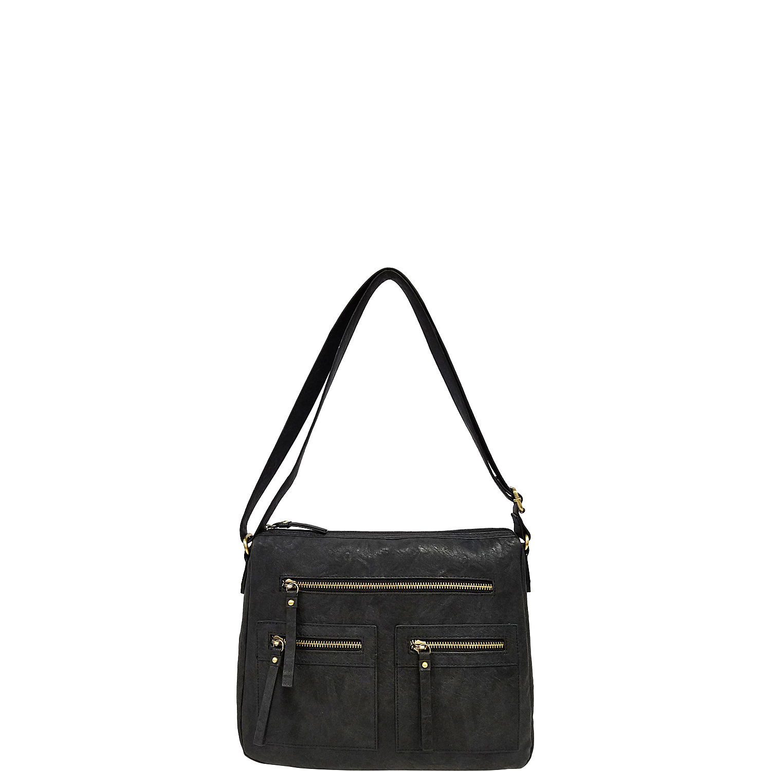 Faux Leather Multi Pocket Crossbody