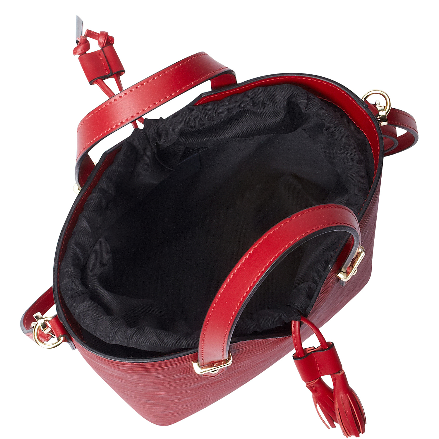 Valentine Handbag in Textured Deep Dark Red Leather