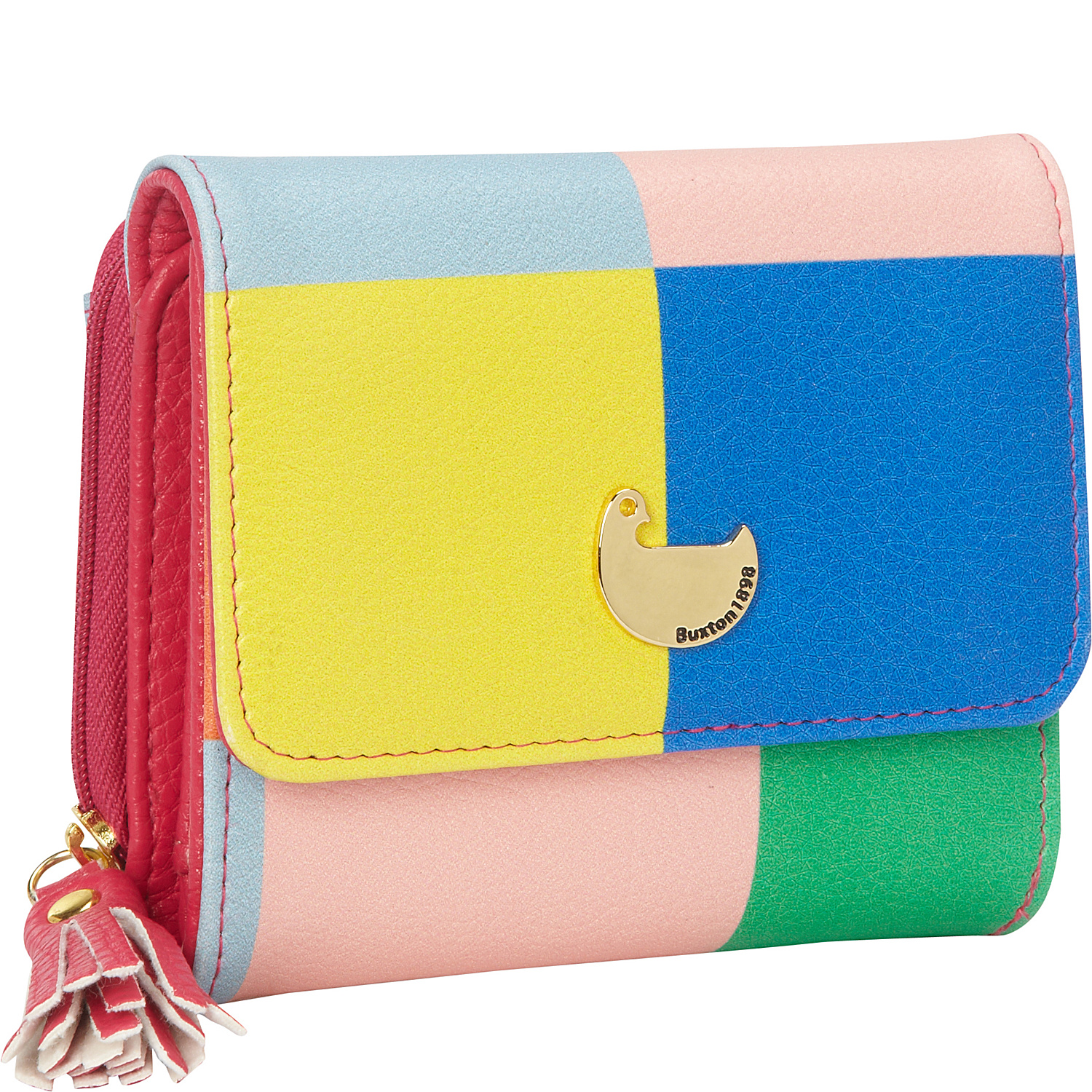 Color Block Zip French Purse