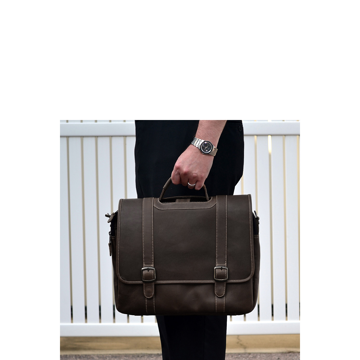 Old Fort Canyon Leather Laptop Briefcase