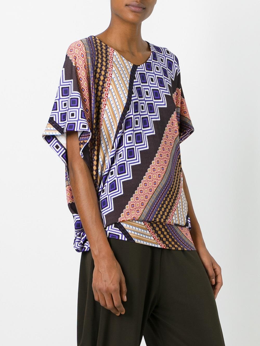 geometric print blouse