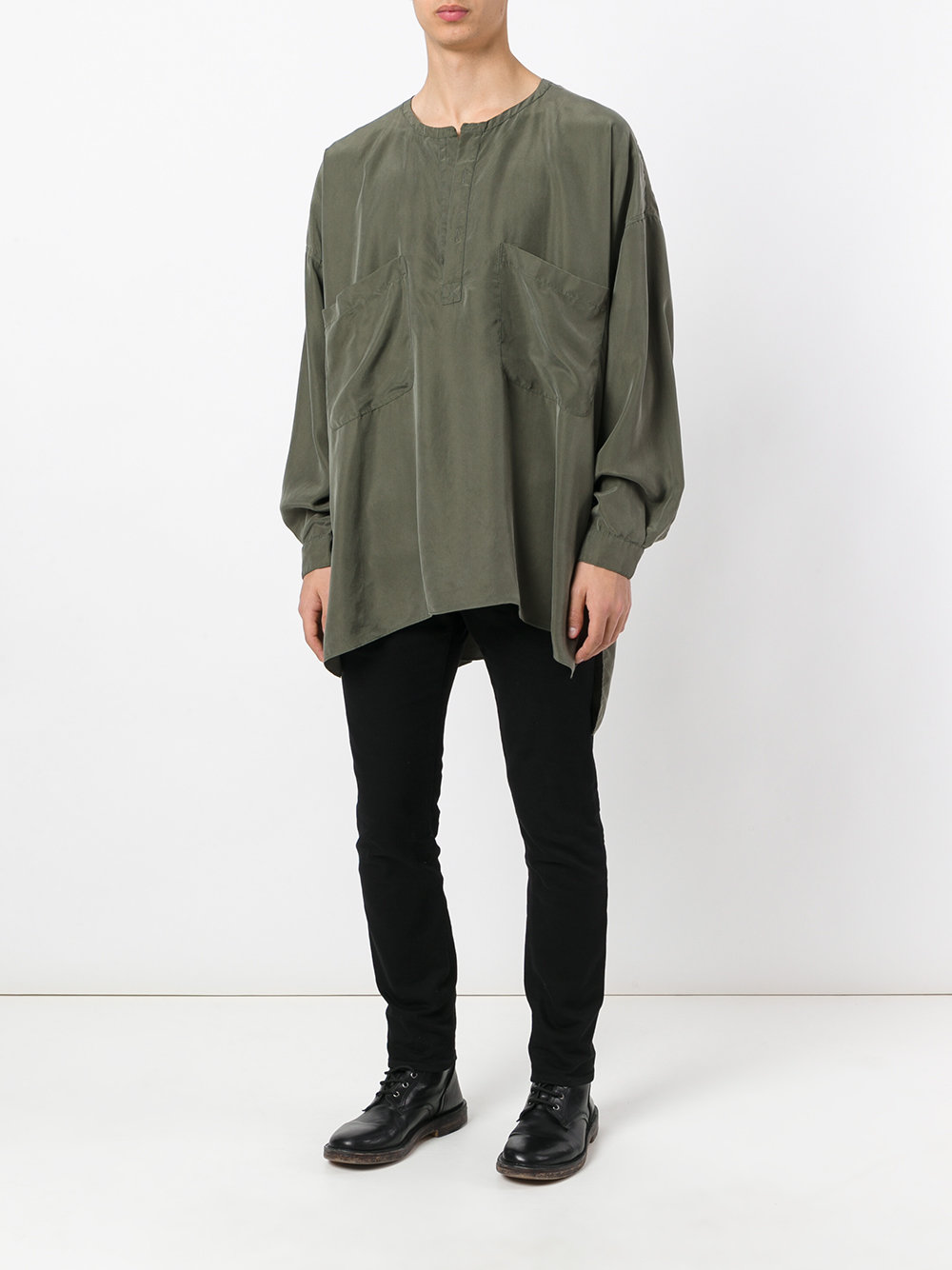 chest pockets oversized shirt