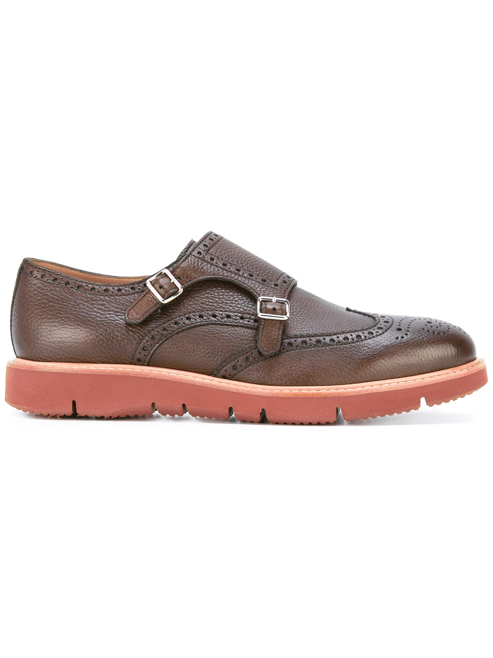 contrast sole monk shoes