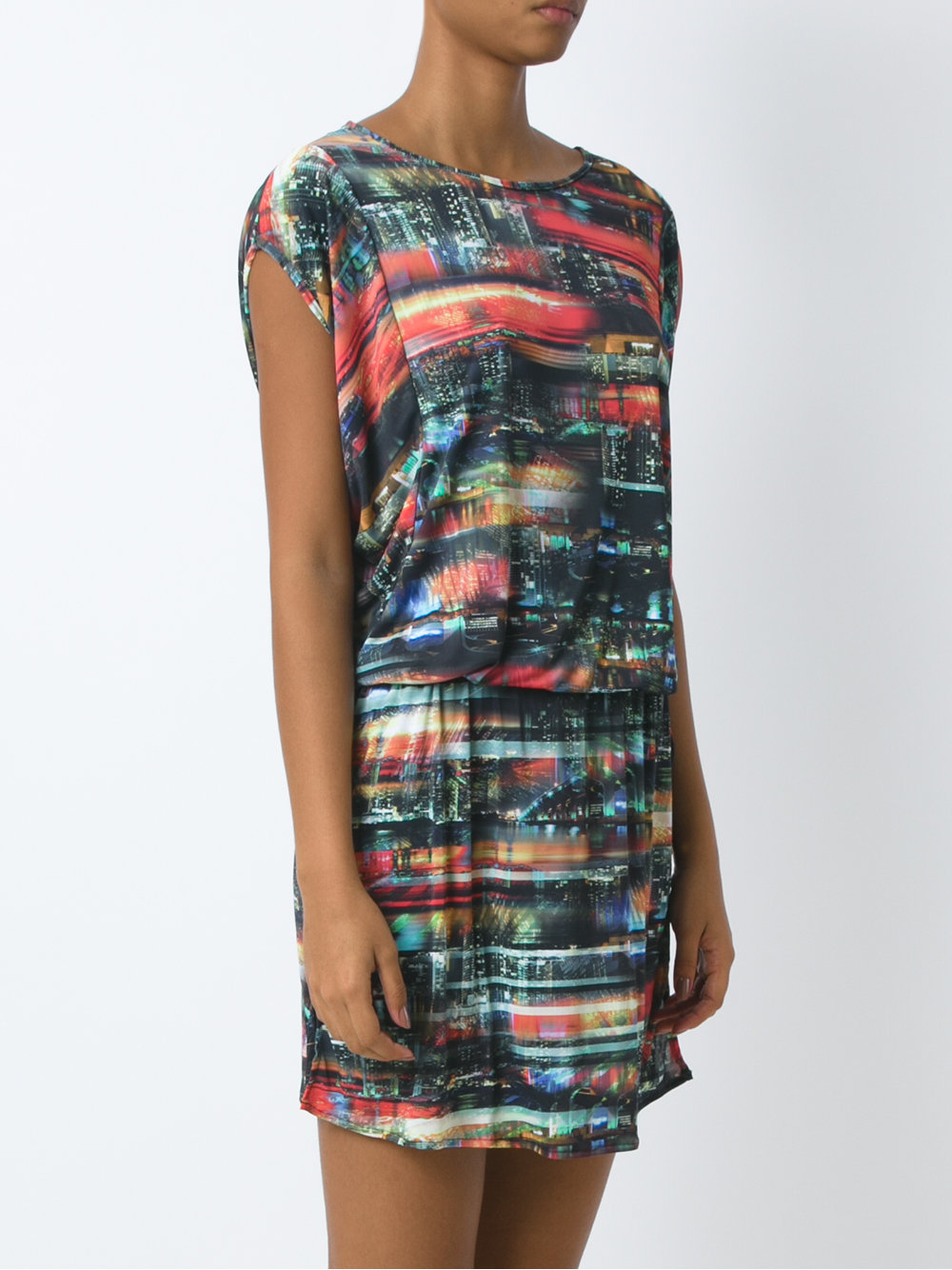 all-over print beach dress