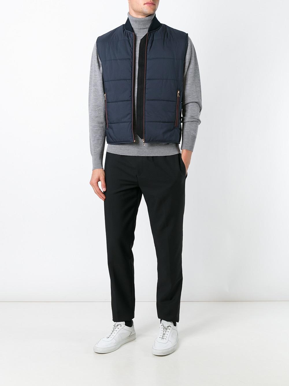 zipped padded vest