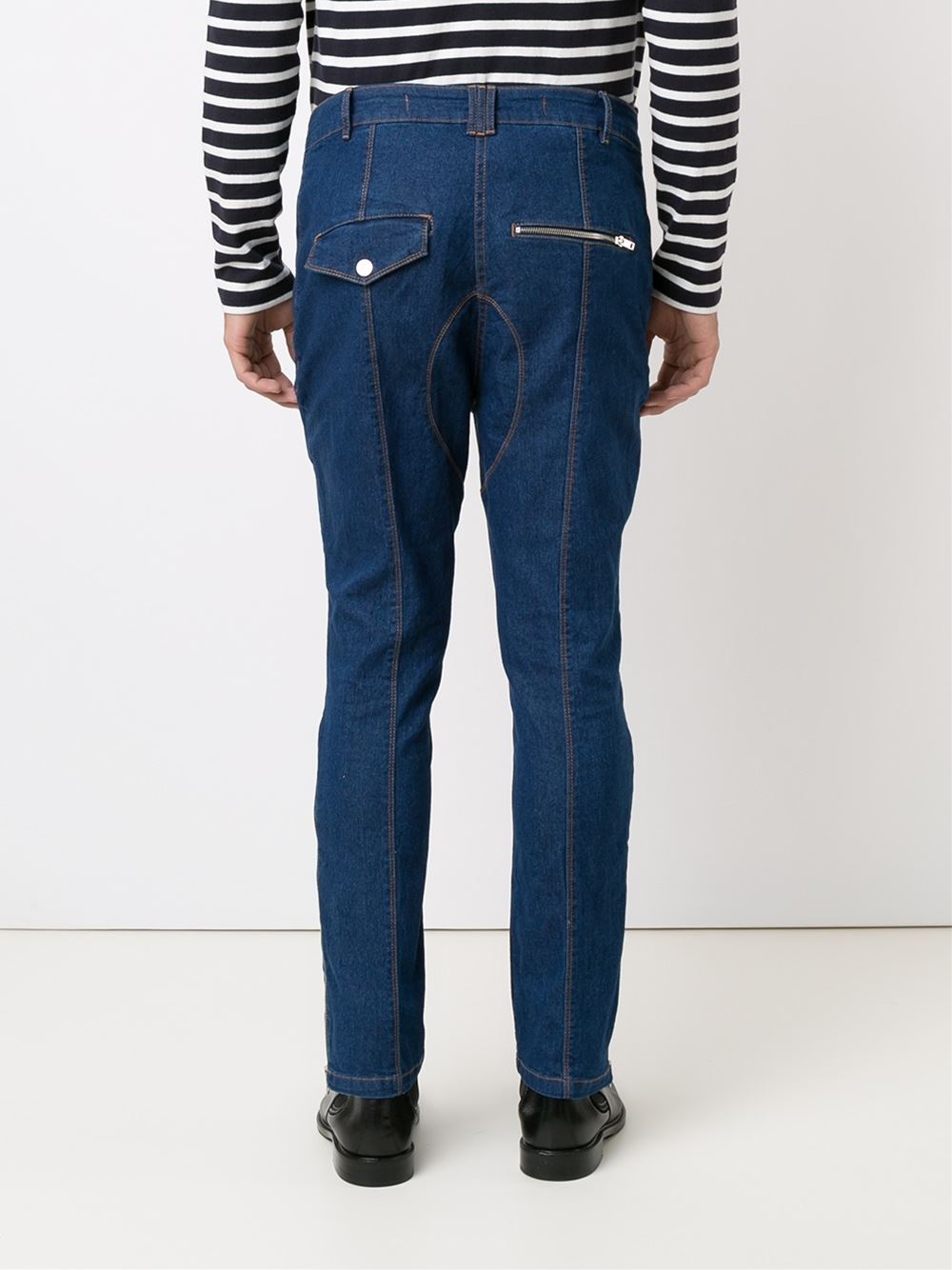 seam detailed straight jeans