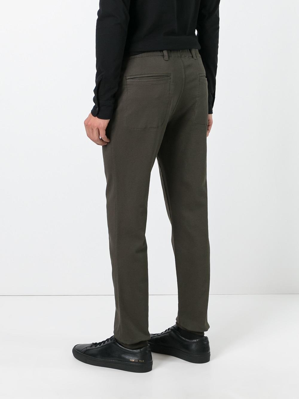 gathered ankle chinos