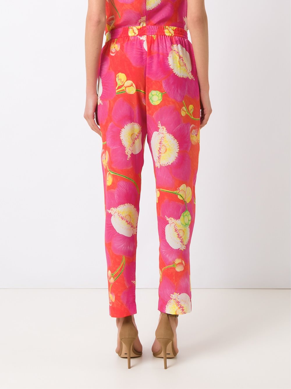 silk printed trousers