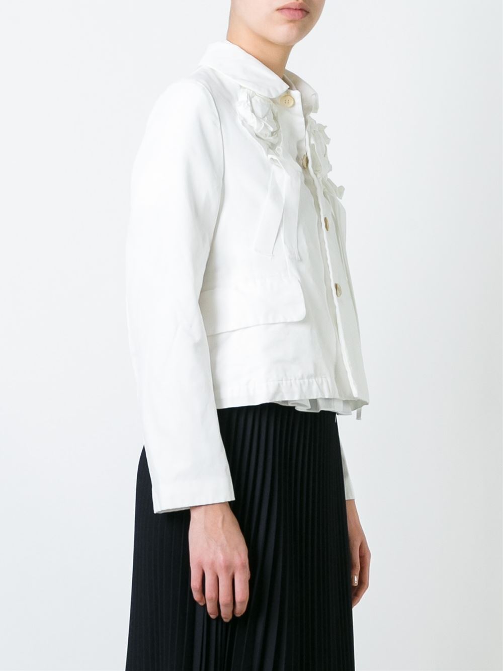 floral applique cropped jacket