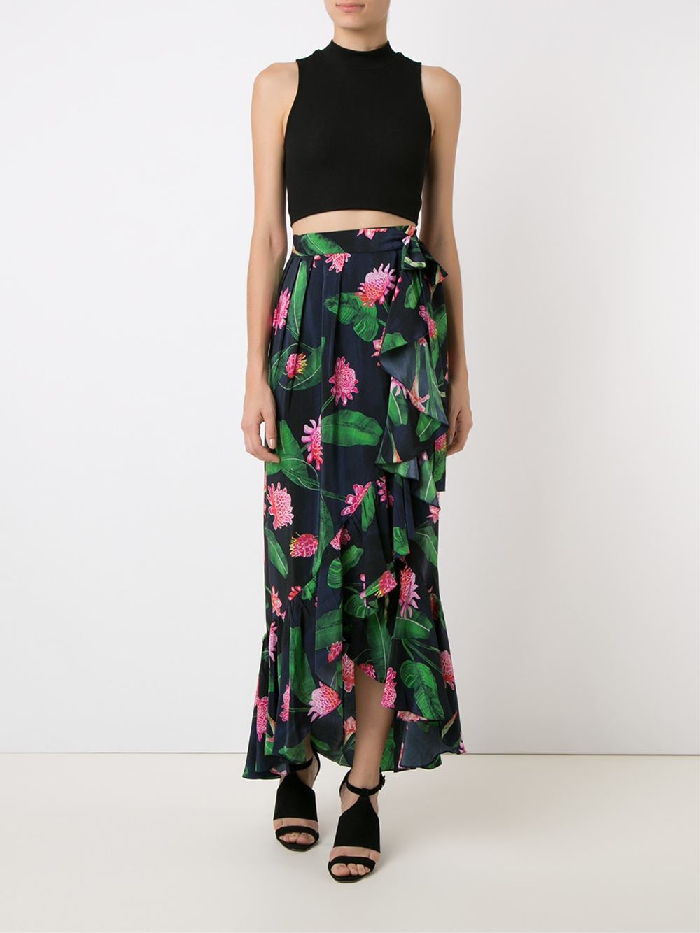 high-waisted midi skirt