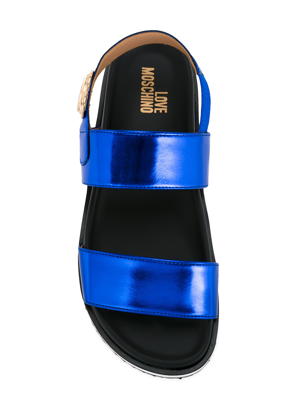 metallic flat sandals
