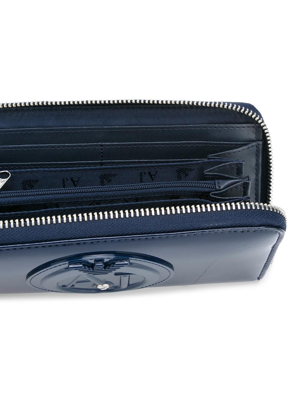 embossed zipped wallet