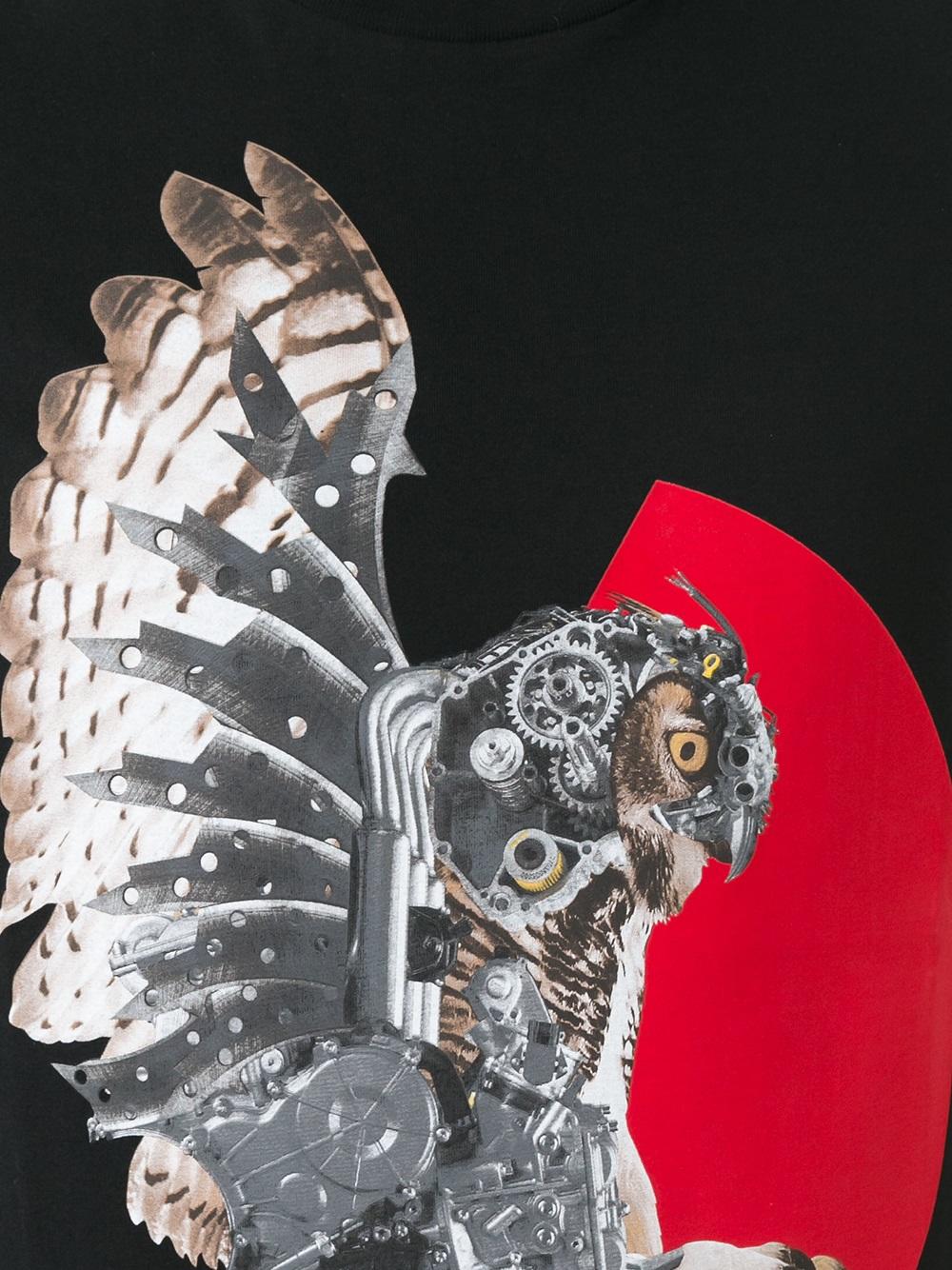 mechanical owl print T-shirt