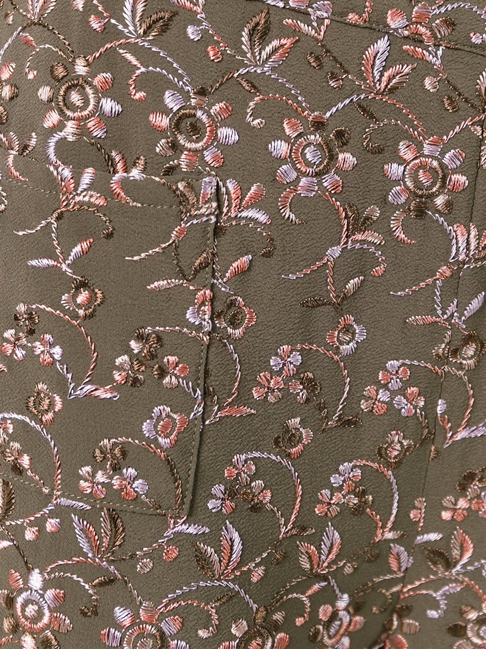 floral embroidered trousers
