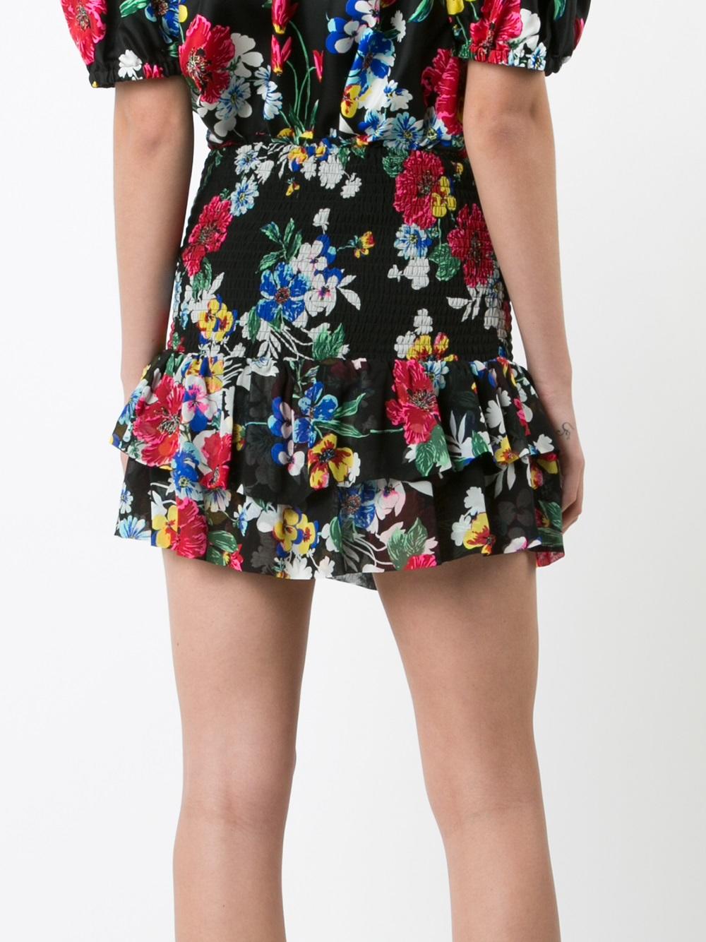 floral ruffled skirt