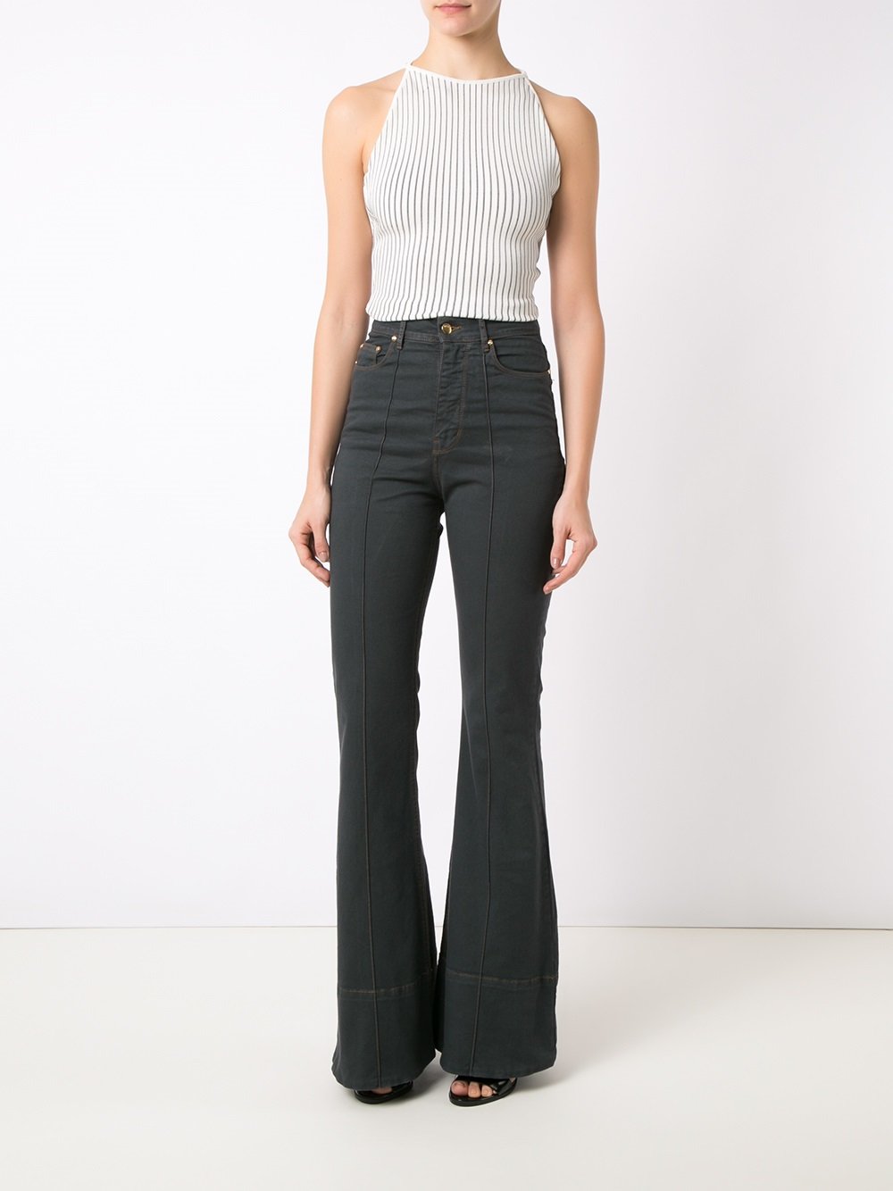 high waist flared jeans