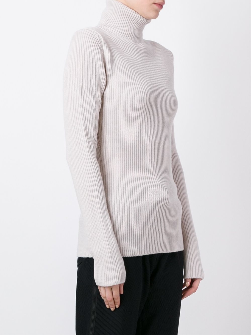 ribbed roll neck jumper