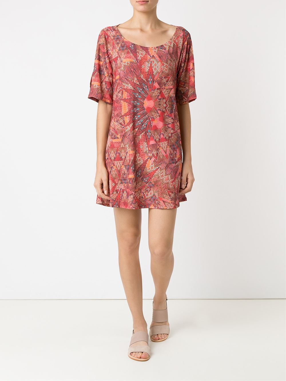 round neck printed dress