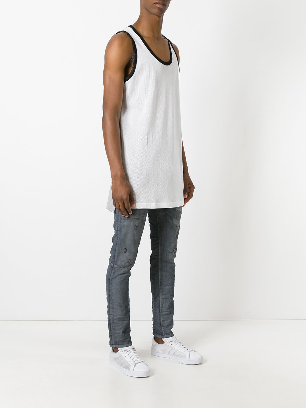 contrast tank top