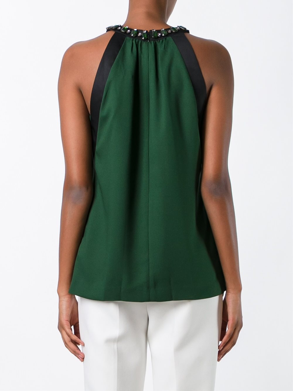 crystal embellished sleeveless blouse