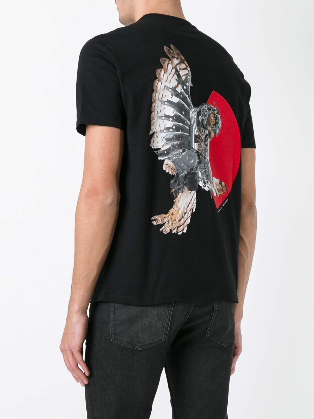 mechanical owl print T-shirt