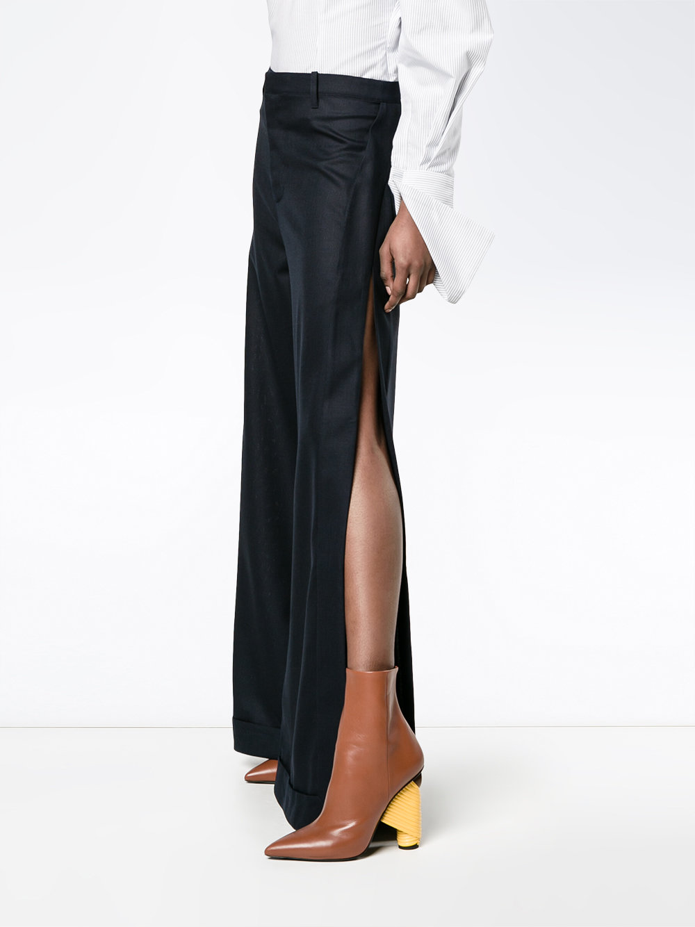 high waisted wide-leg trousers