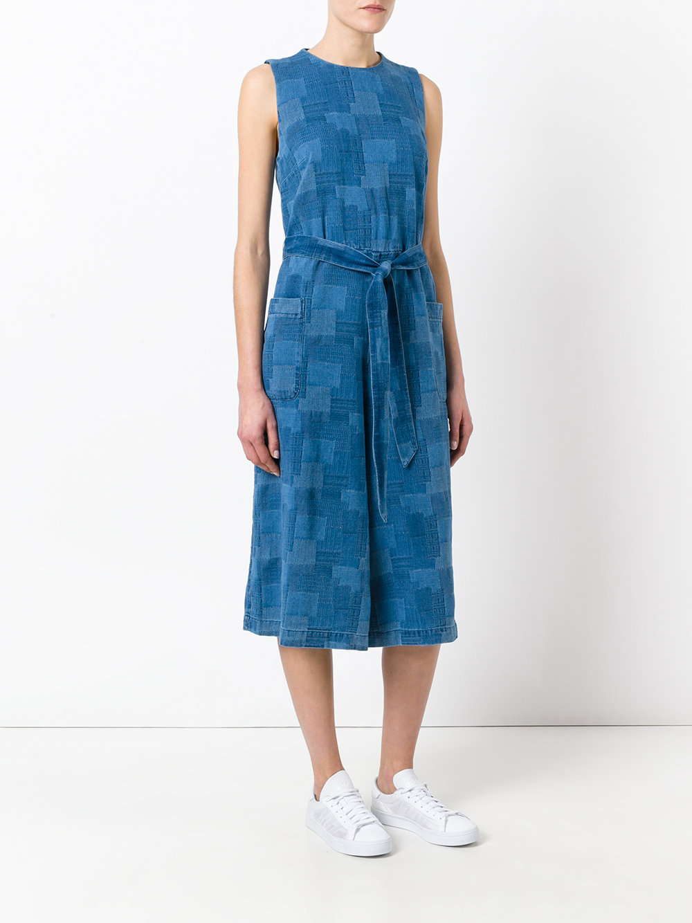 waist-tie cropped jumpsuit