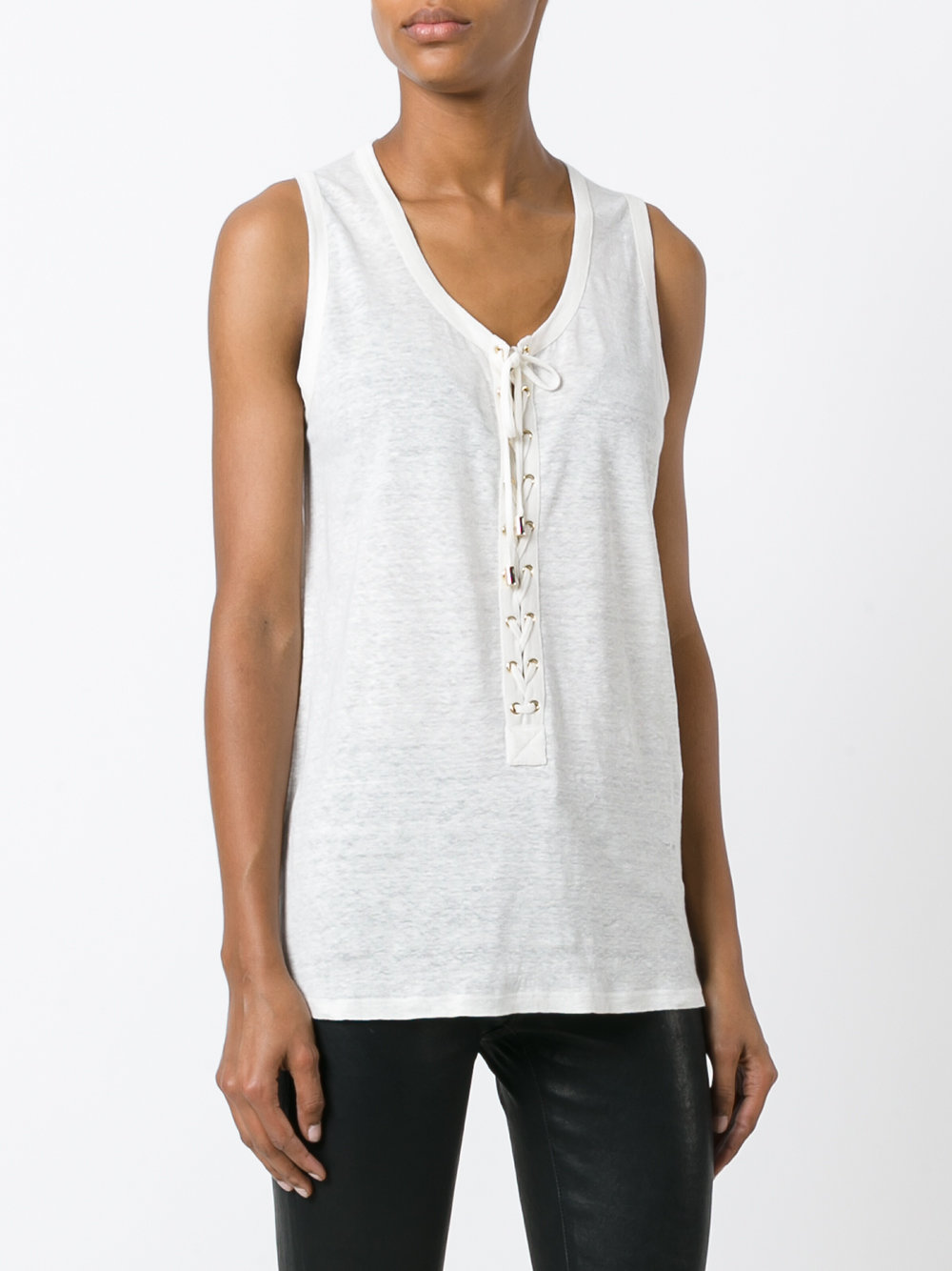 lace-up front tank