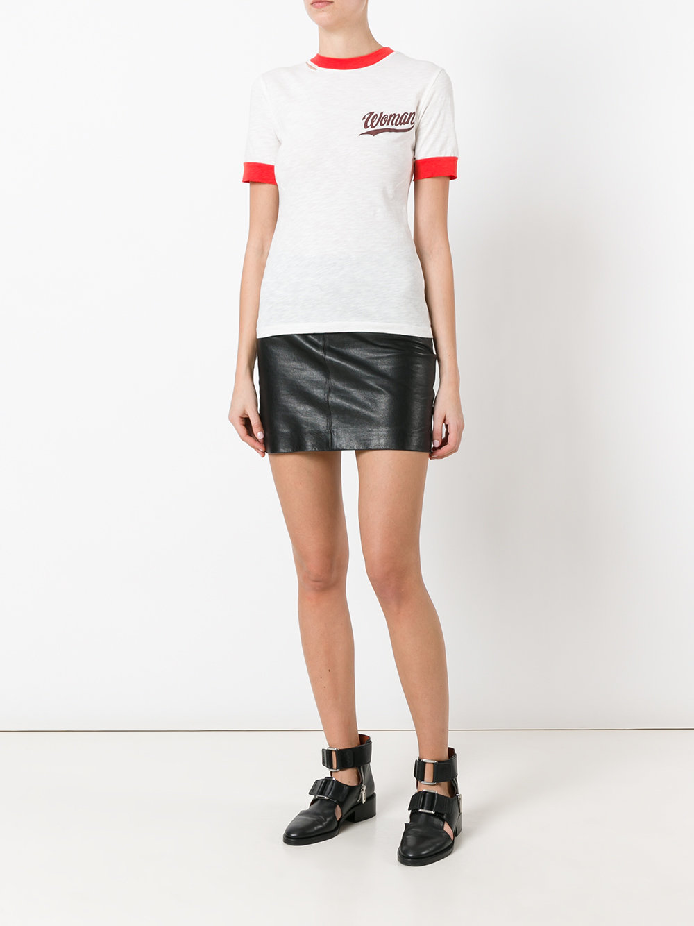 contrast trim T-shirt 