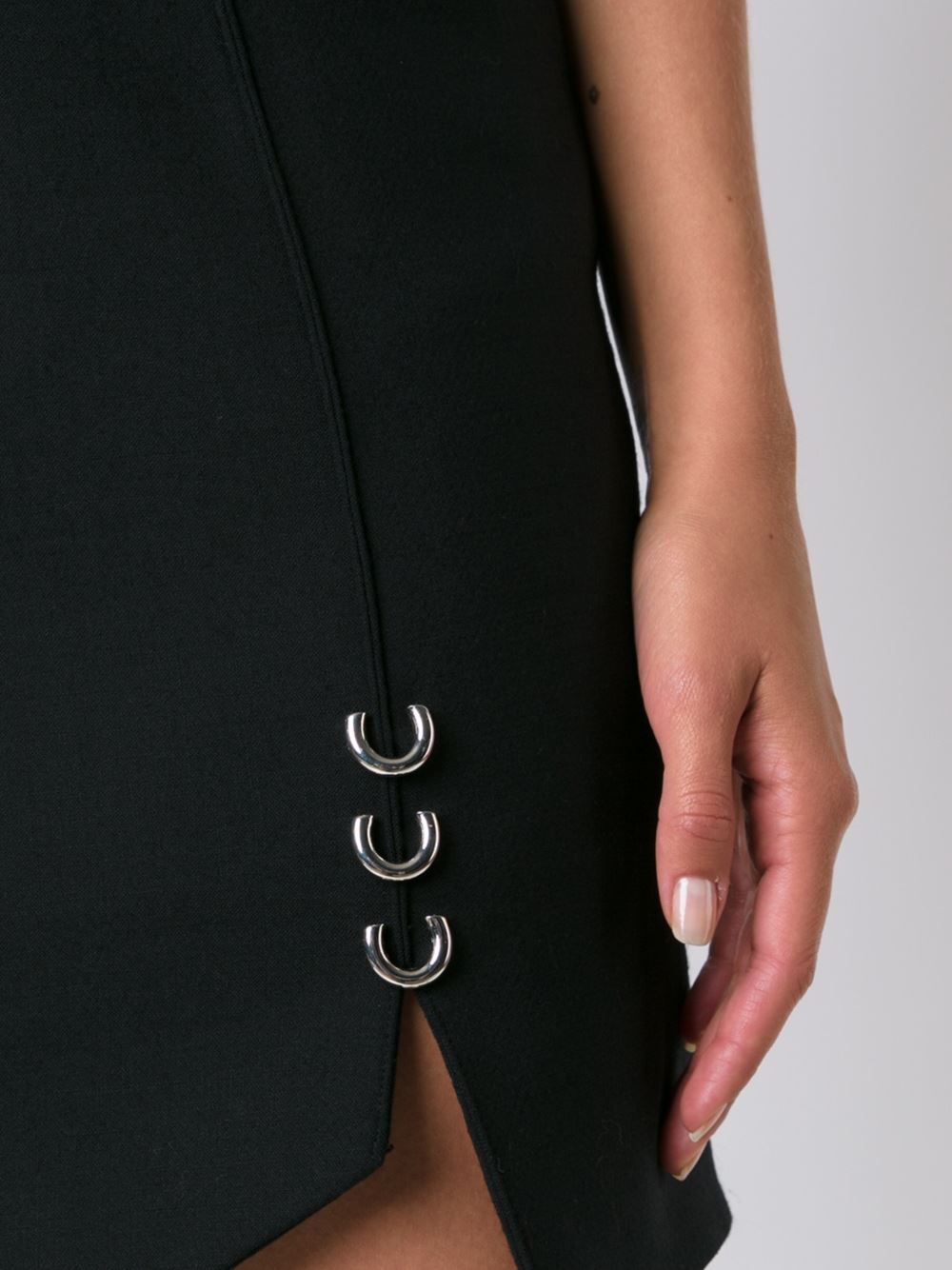 piercing detail asymmetric skirt