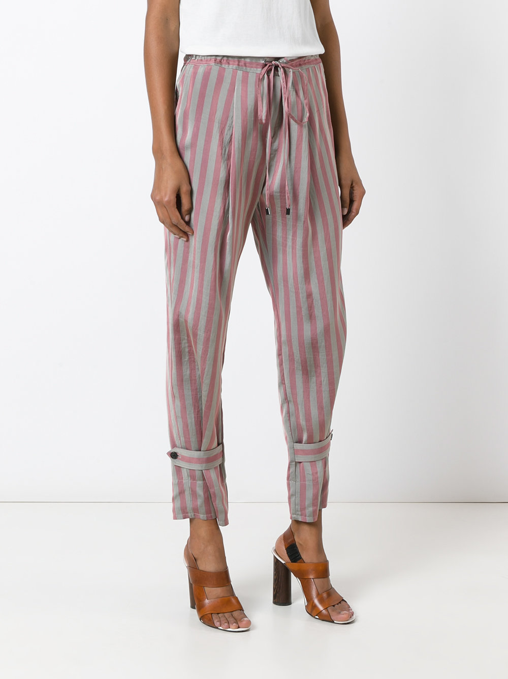 striped cropped trousers