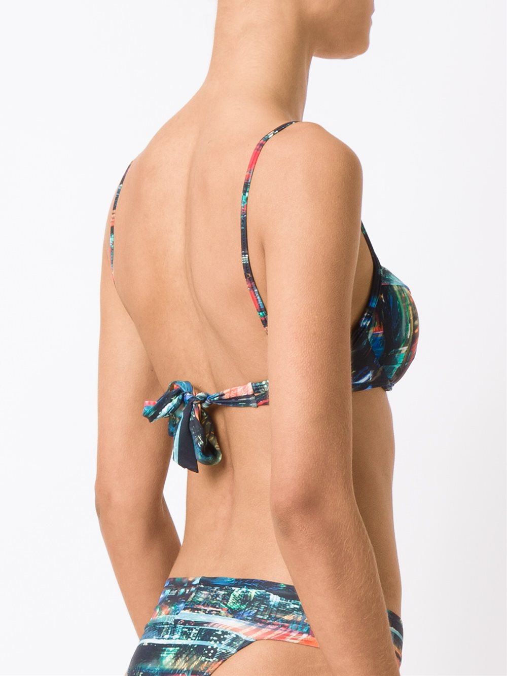 abstract print bikini top