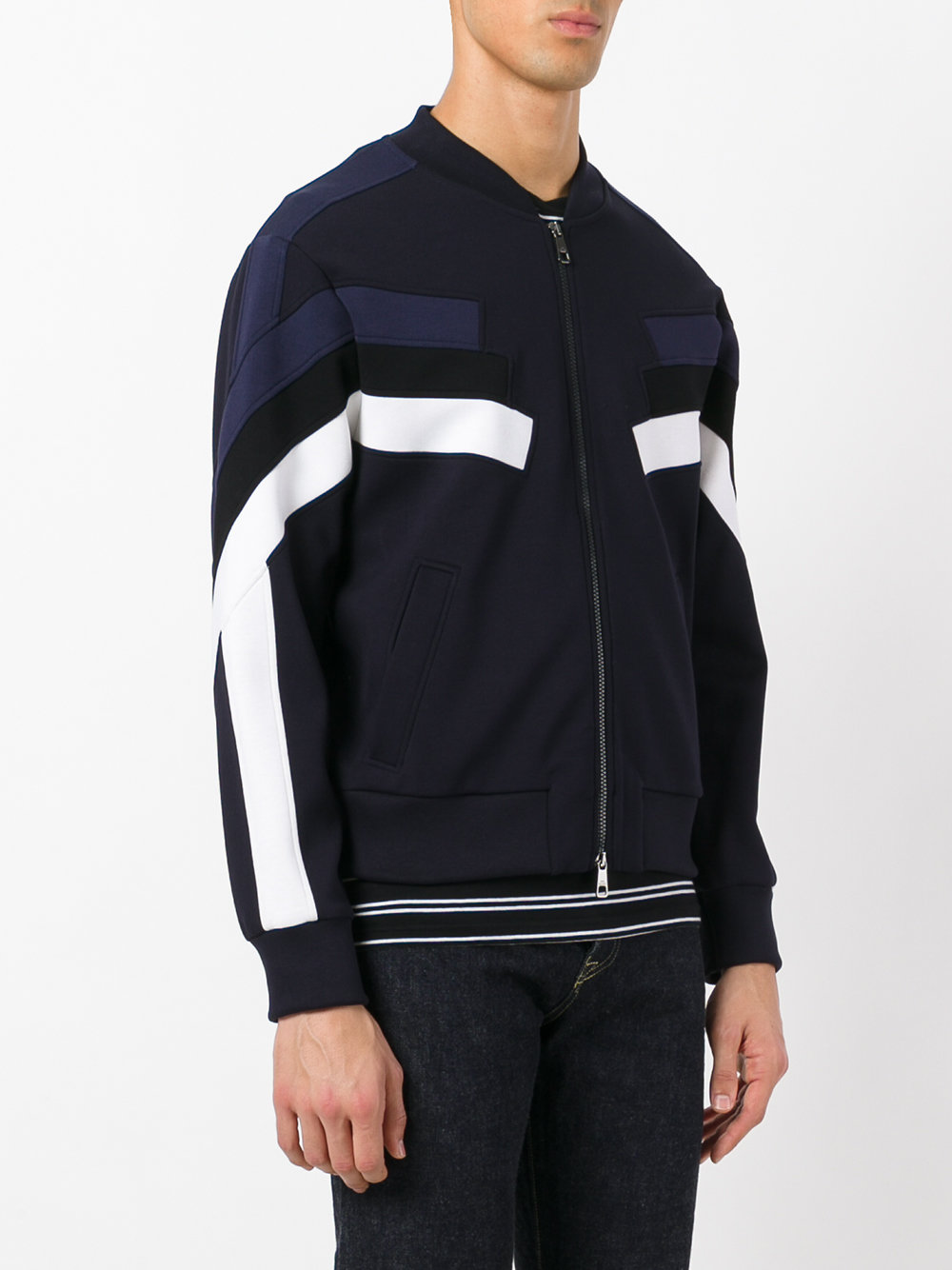 sleeve panel zip cardigan 