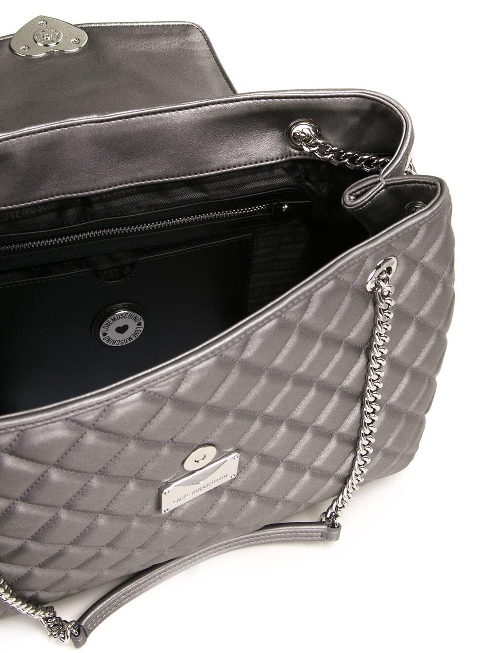 metallic quilted shoulder bag