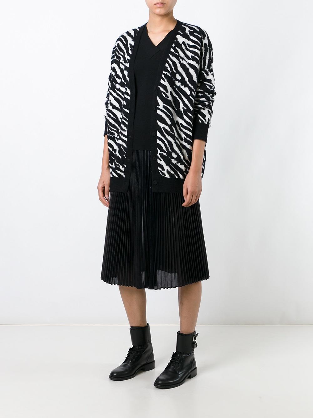 zebra pattern cardigan
