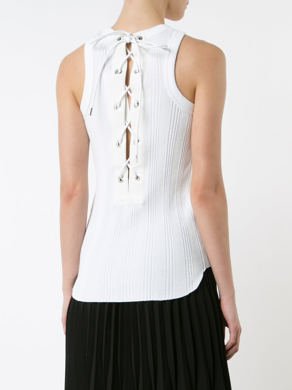 lace-back ribbed vest