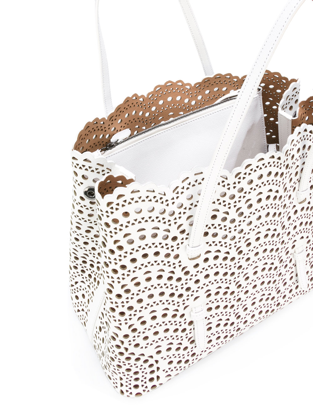 scalloped laser cut tote