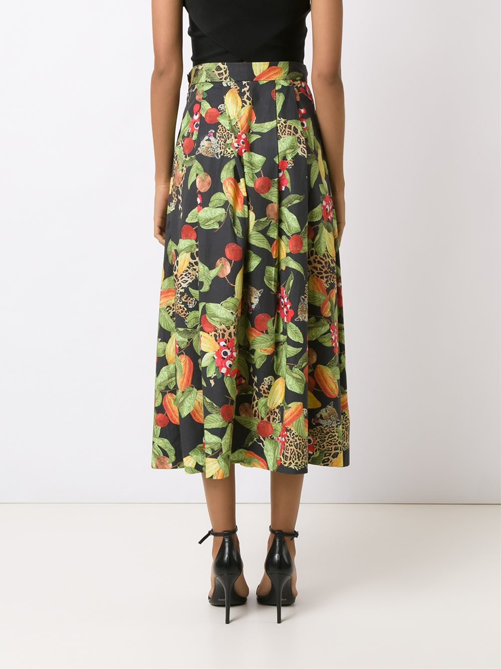 printed midi skirt